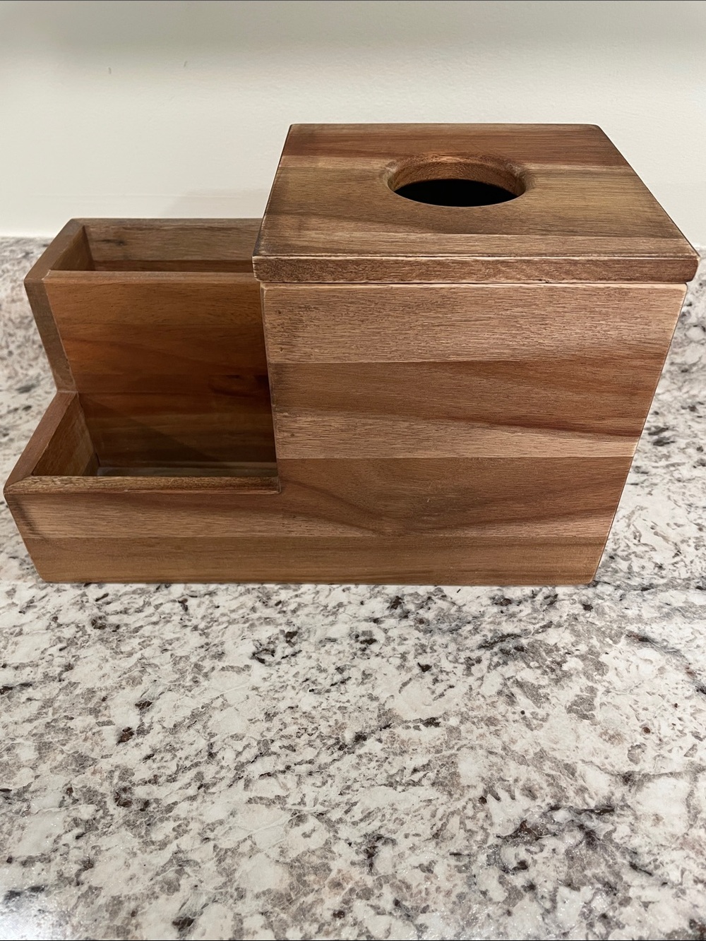 Wood Bathroom Towel and Tissue Holder Organizer - Brown